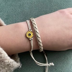 Bundle Set of 2 Amazon Sunflower Braided Bracelets